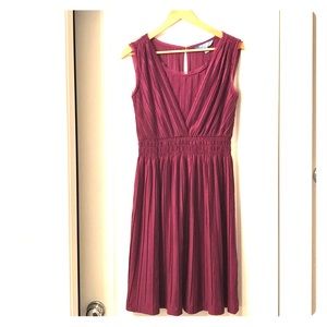 Red-Violet, figure flattering peasant dress